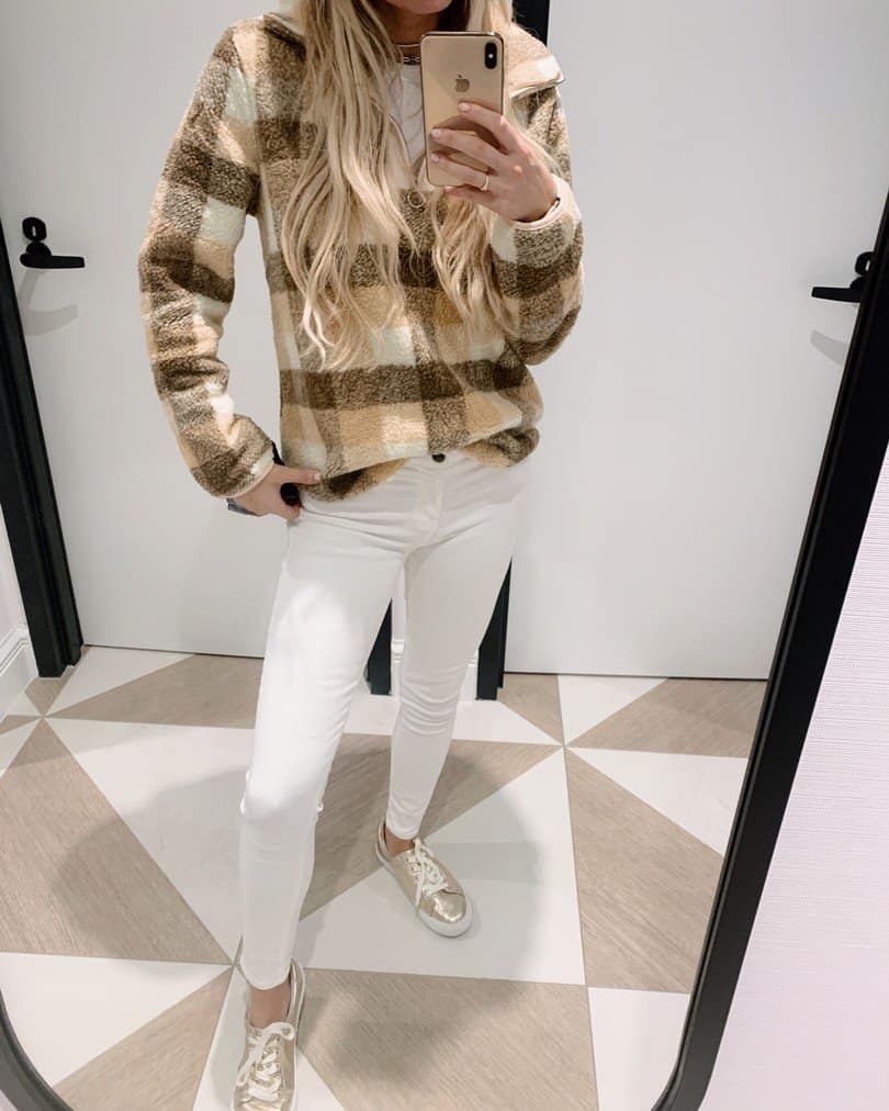 amazon fall fashion Plaid Fleece Pullover