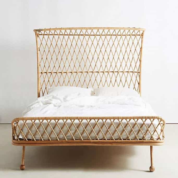 Curved Rattan Bed Frame, Anthropologie