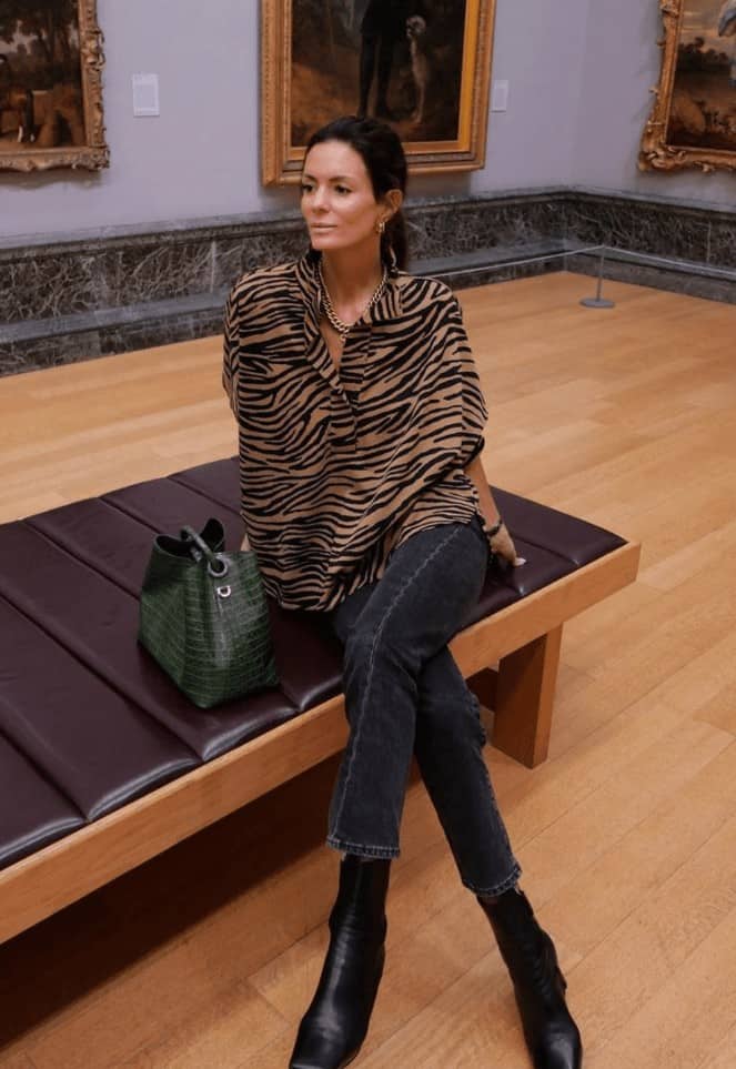 black jeans animal print outfit