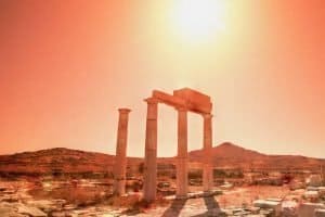 Columns of the Poseidonists on Delos, Greece
