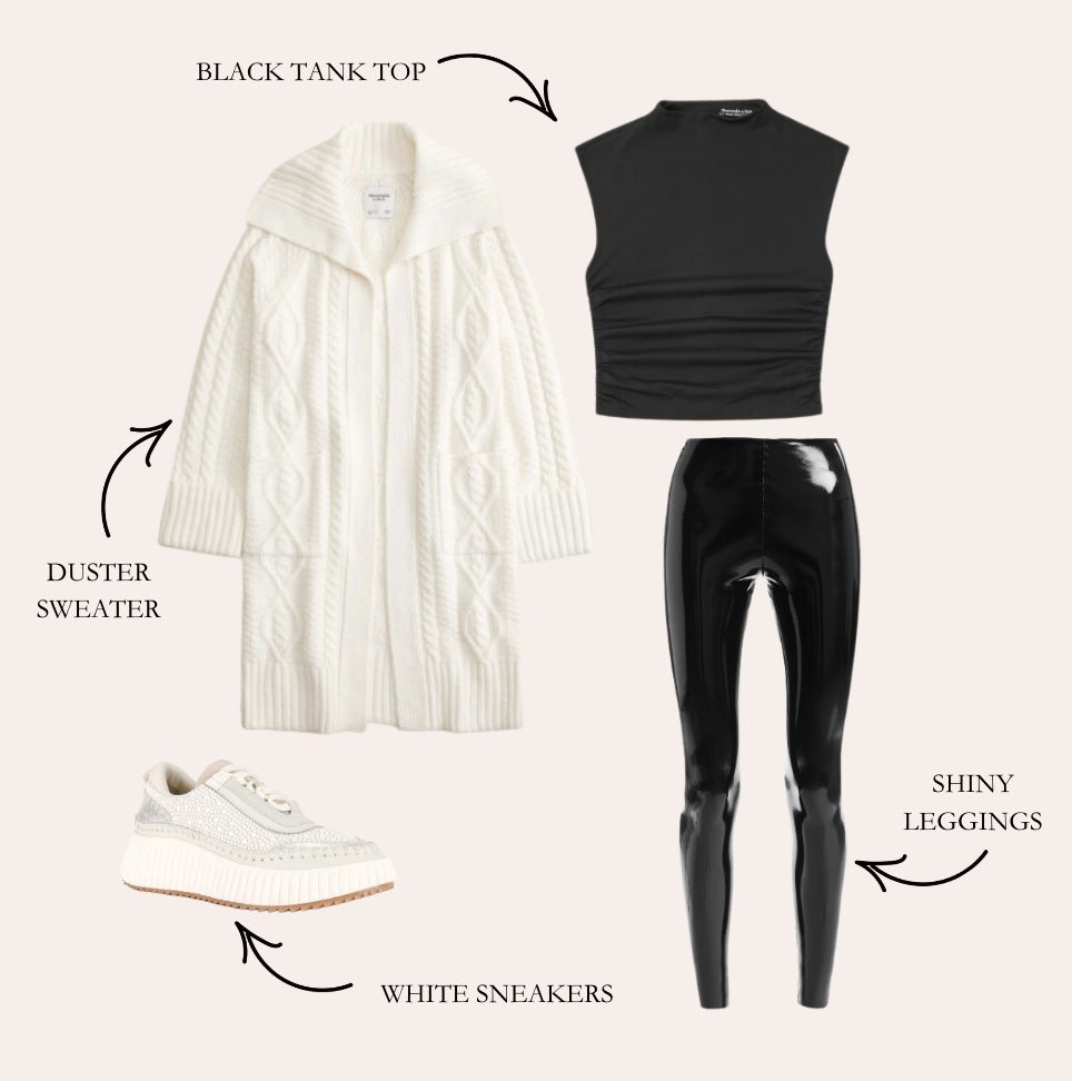 black leggings with white sneakers 