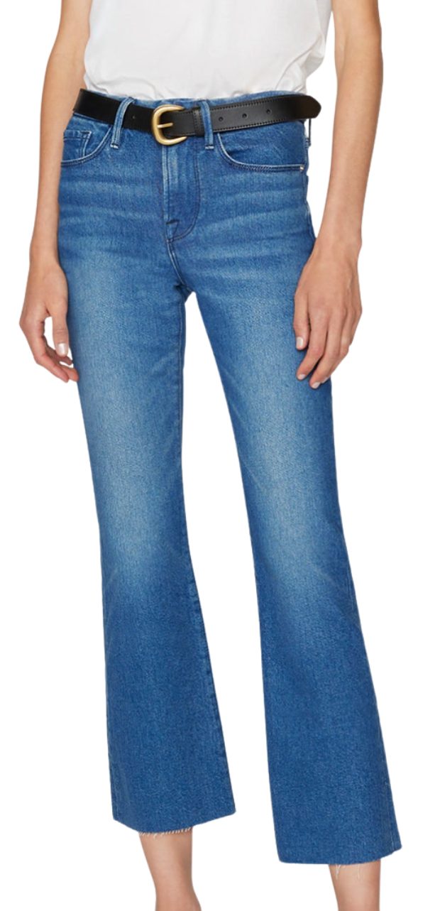 frame le crop mini boot jeans