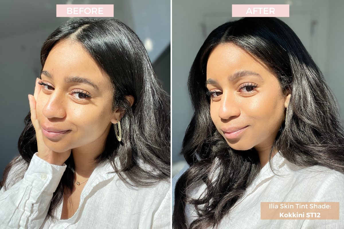 Kristin's Ilia Skin Tint Before and After