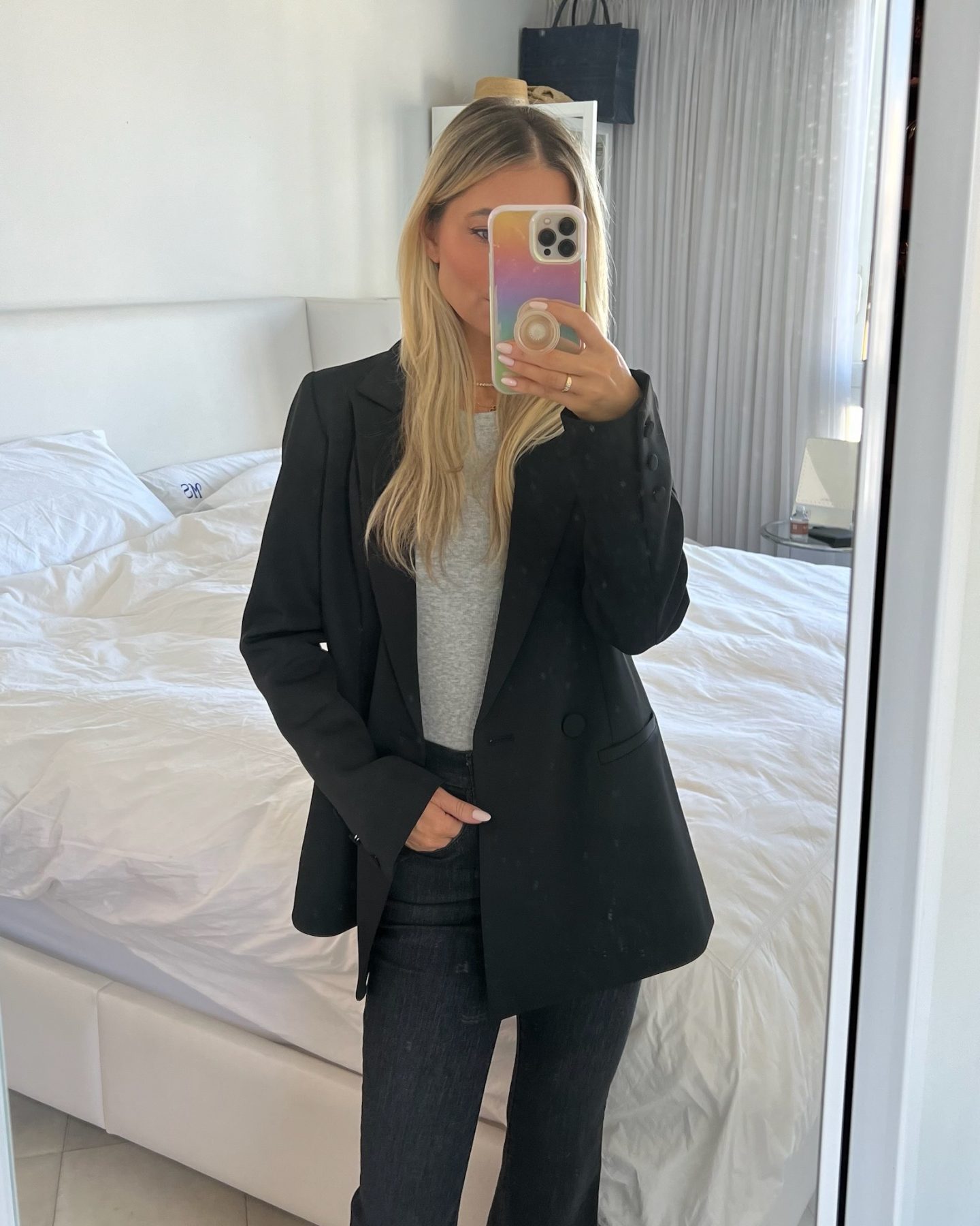 Oversized Blazer + Denim outfit
