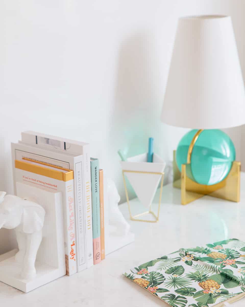 gold lamp desk accessories