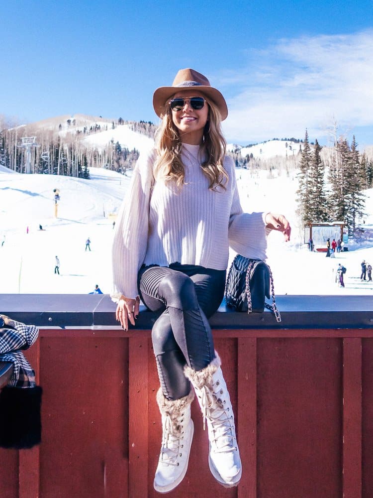 faux fur boots winter outfit