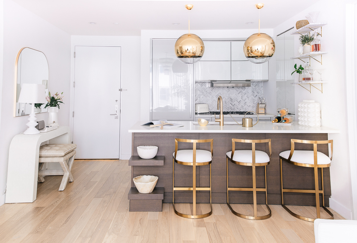 modern kitchen gold pendant lights