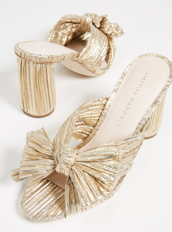 Loeffler Randall Penny Pleated Bow Sandals