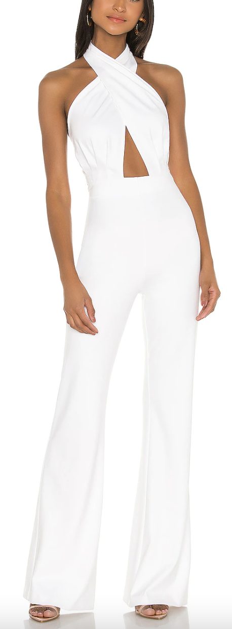 white jumpsuit holiday outfit