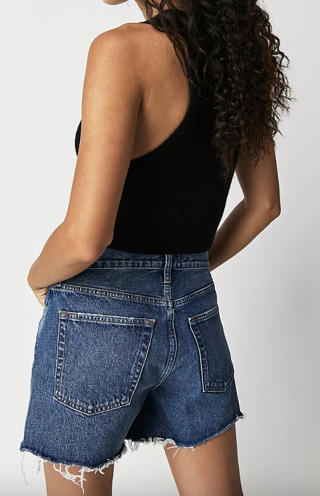 agolde Parker long denim shorts