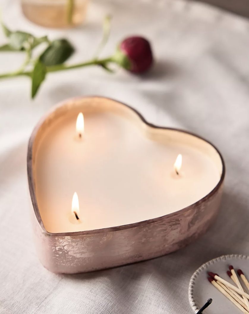 Glass Heart Candle