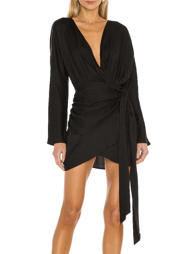 black wrap dress | Best Dresses For Big Boobs