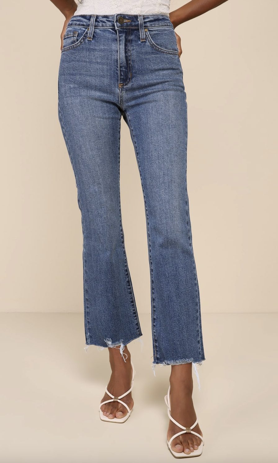 just black cropped flared jeans