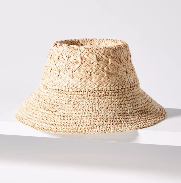 Anthropologie Wyeth Double-Weave Straw Bucket Hat | Must-Have Beach Straw Hats
