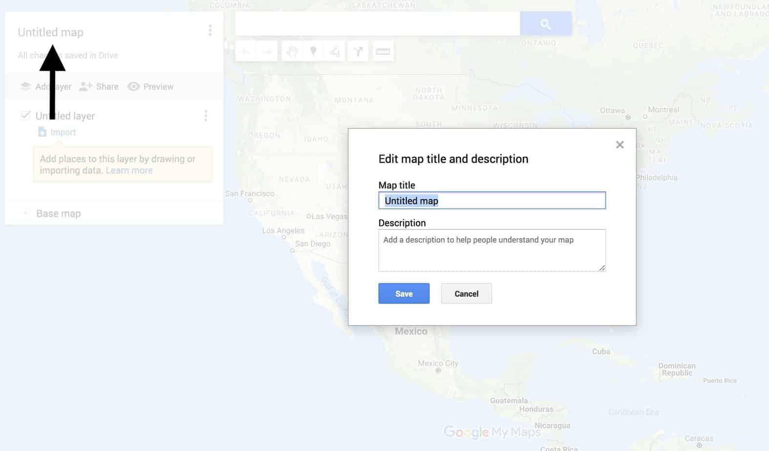 edit map title