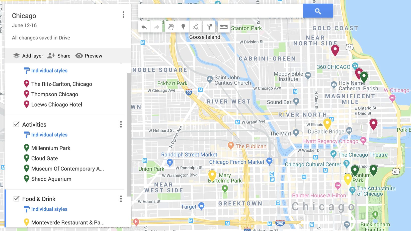google maps group activities