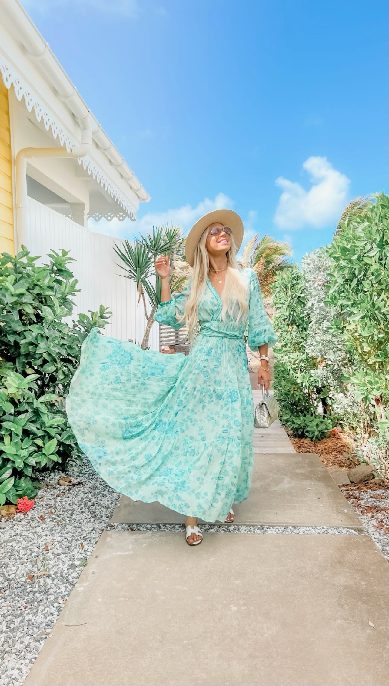 floral print dress for beach wedding