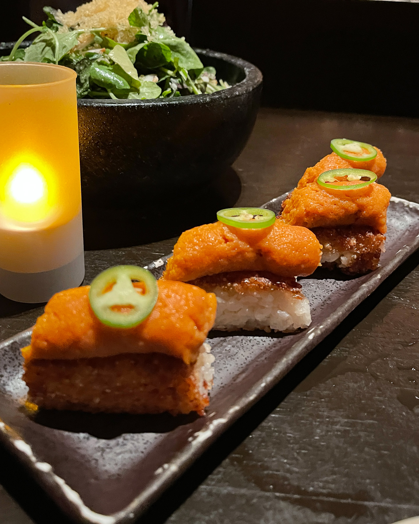 crispy rice at Makoto Bal Harbour