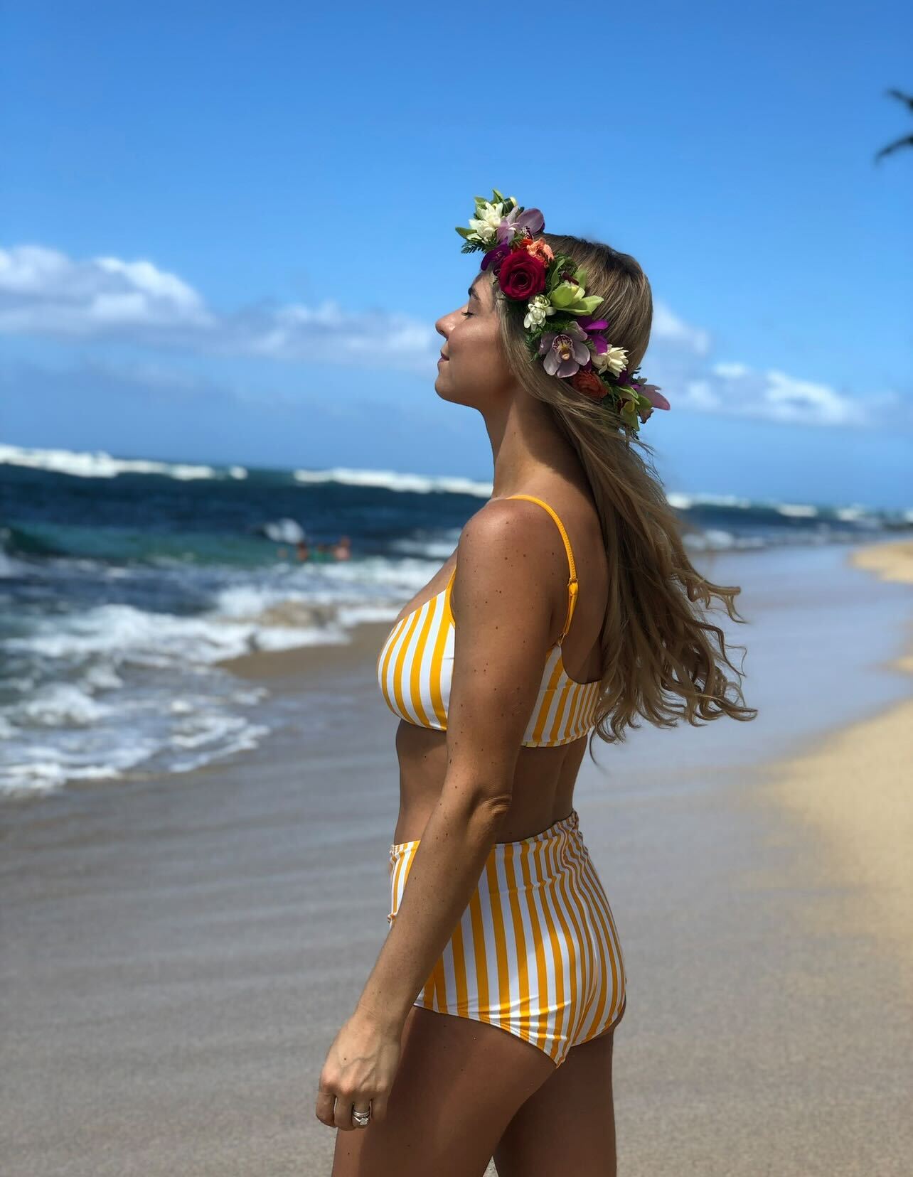 Striped Swimsuit beach outfit