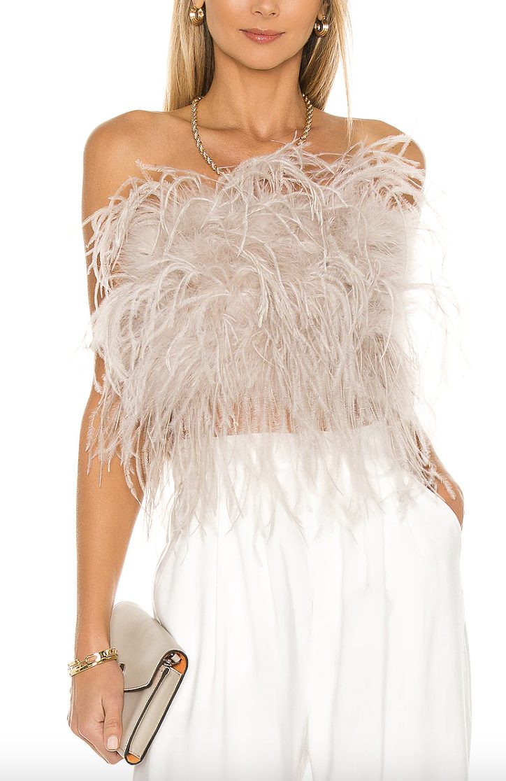 feather top | What to Wear to a Holiday Party